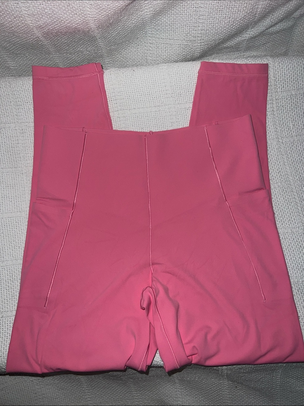 High-Rise Pink Leggings with Side Seams